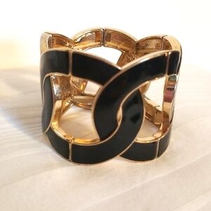 Gold Black Link Bracelet